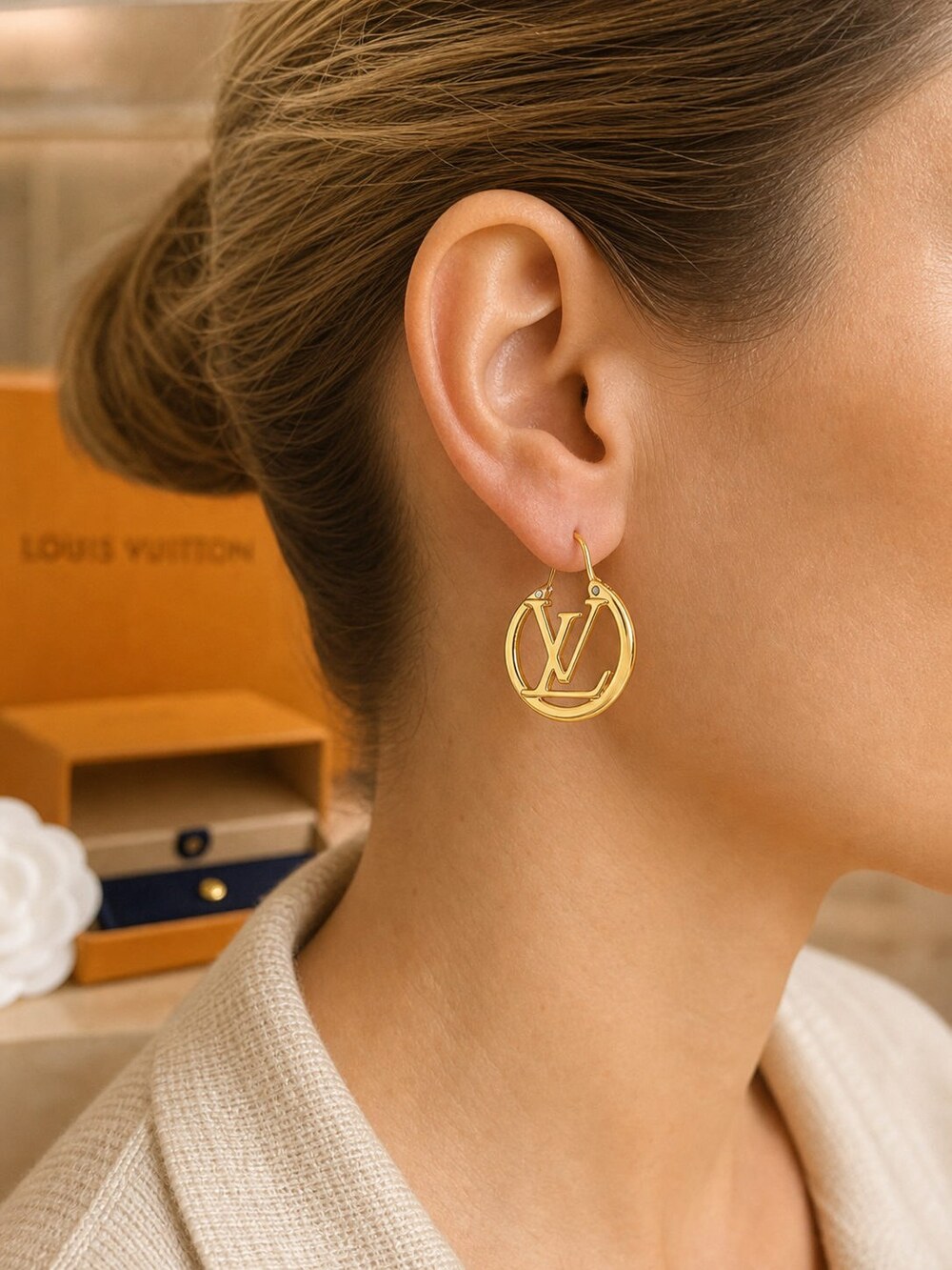 Louis Vuitton Signature Earrings Style 1 | New with Box - Picture 8 of 9